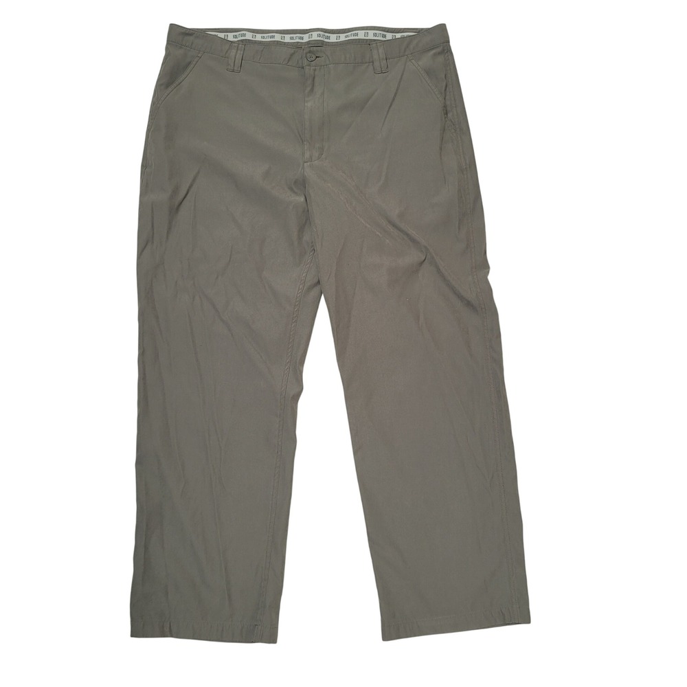 Solitude Olive Green Casual Pants 42x30 Hawaiian Print Waistband Vintage‎ Office